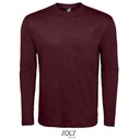 T-Shirt Klasyczny Długi Rękaw Bawełniany L241 - Oxblood