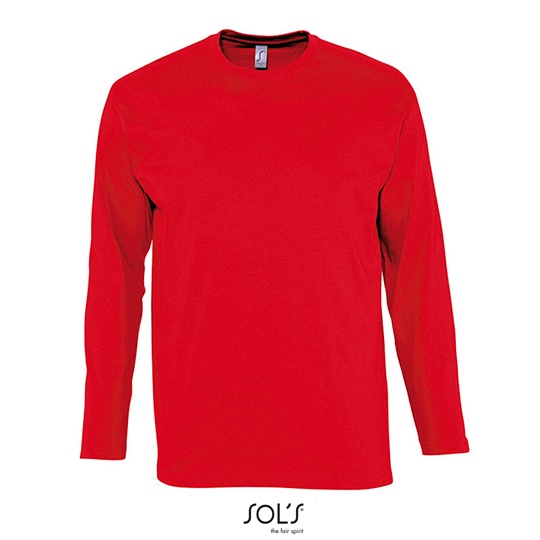 T-Shirt Klasyczny Długi Rękaw Bawełniany L241 - Red