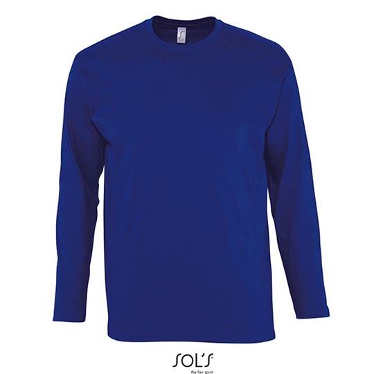 T-Shirt Klasyczny Długi Rękaw Bawełniany L241 - Ultramarine