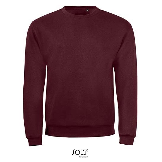 Męska bluza z okrągłym dekoltem L326 - Oxblood