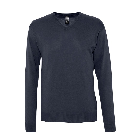 Sweter Męski V-neck Bawelniano Akrylowy L410 - Navy