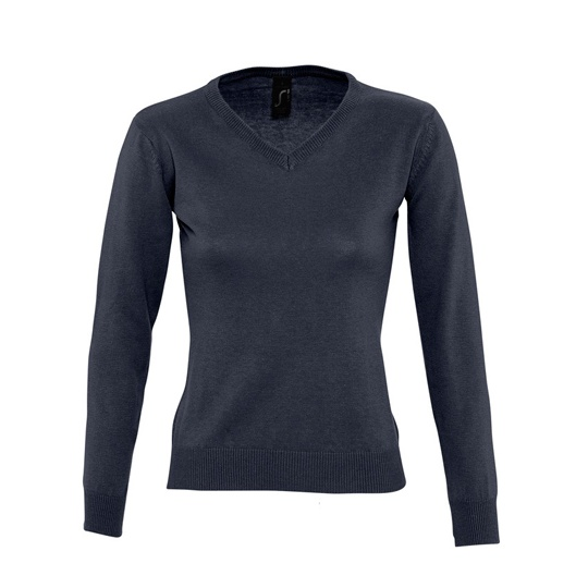 Sweter Damski Dopasowany Bawelniano Akrylowy L411 - Navy