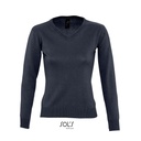 Sweter Damski Dopasowany Bawelniano Akrylowy L411 - Navy