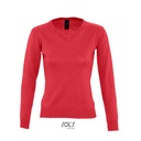 Sweter Damski Dopasowany Bawelniano Akrylowy L411 - Red
