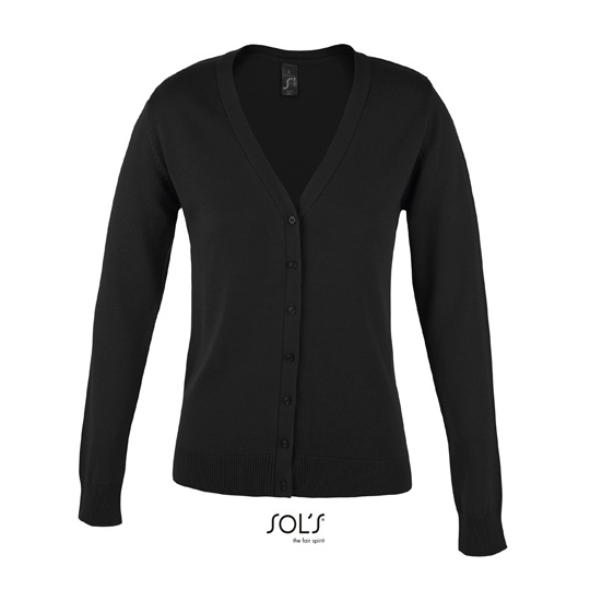 Kardigan Damski Slim Dzianinowy L419 - Black
