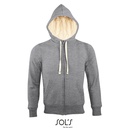 Bluza z Kapturem Slim Bawełniana z Podszewka Sherpa L482 - Grey Melange