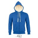 Bluza z Kapturem Slim Bawełniana z Podszewka Sherpa L482 - Royal Blue 241