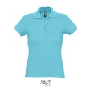 Koszulka Polo Dopasowana Damska Pika Bawełniana L513 - Atoll Blue