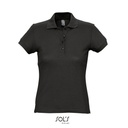 Koszulka Polo Dopasowana Damska Pika Bawelniana L513 - Black