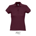 Koszulka Polo Dopasowana Damska Pika Bawełniana L513 - Burgundy