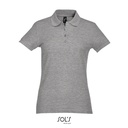 Koszulka Polo Dopasowana Damska Pika Bawelniana L513 - Grey Melange