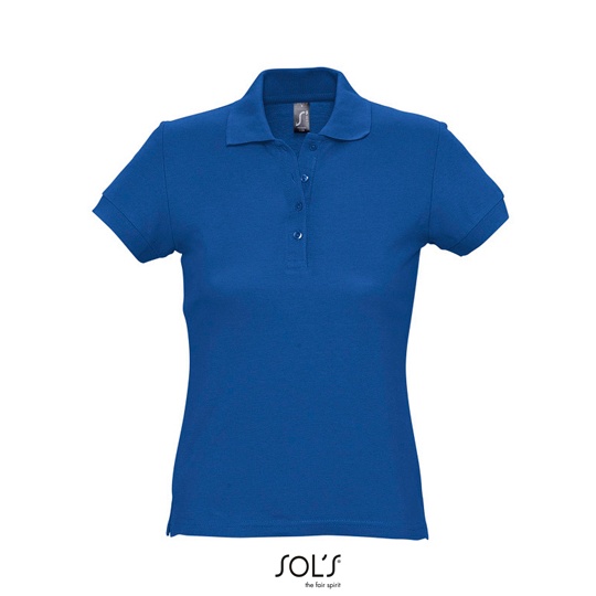 Koszulka Polo Dopasowana Damska Pika Bawelniana L513 - Royal Blue 241