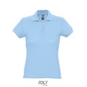 Koszulka Polo Dopasowana Damska Pika Bawelniana L513 - Sky Blue