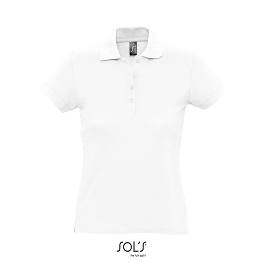 Koszulka Polo Dopasowana Damska Pika Bawelniana L513 - White
