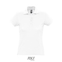 Koszulka Polo Dopasowana Damska Pika Bawełniana L513 - White