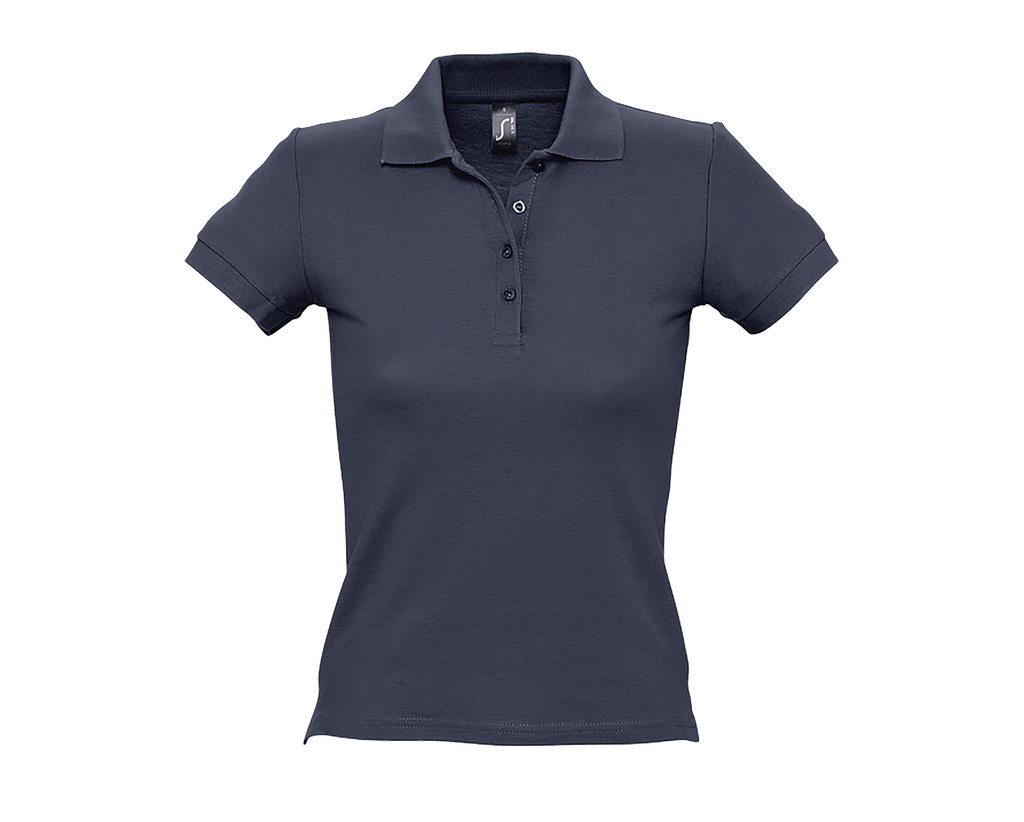 Damska koszulka polo slim L519 - Navy