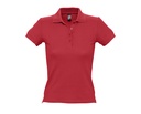 Damska koszulka polo slim L519 - Red
