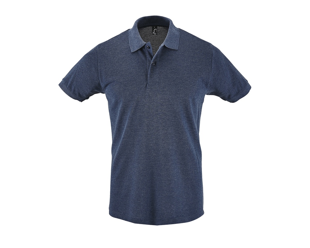 Koszulka Polo Męska Klasyczna Bawełniana Pika L525 - Heather Denim