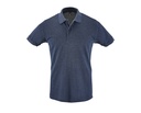 Koszulka Polo Męska Klasyczna Bawełniana Pika L525 - Heather Denim