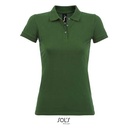 Koszulka Polo Damska Slim Bawełniana L526 - Bottle Green