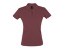 Koszulka Polo Damska Slim Bawełniana L526 - Burgundy