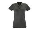 Koszulka Polo Damska Slim Bawełniana L526 - Charcoal Melange