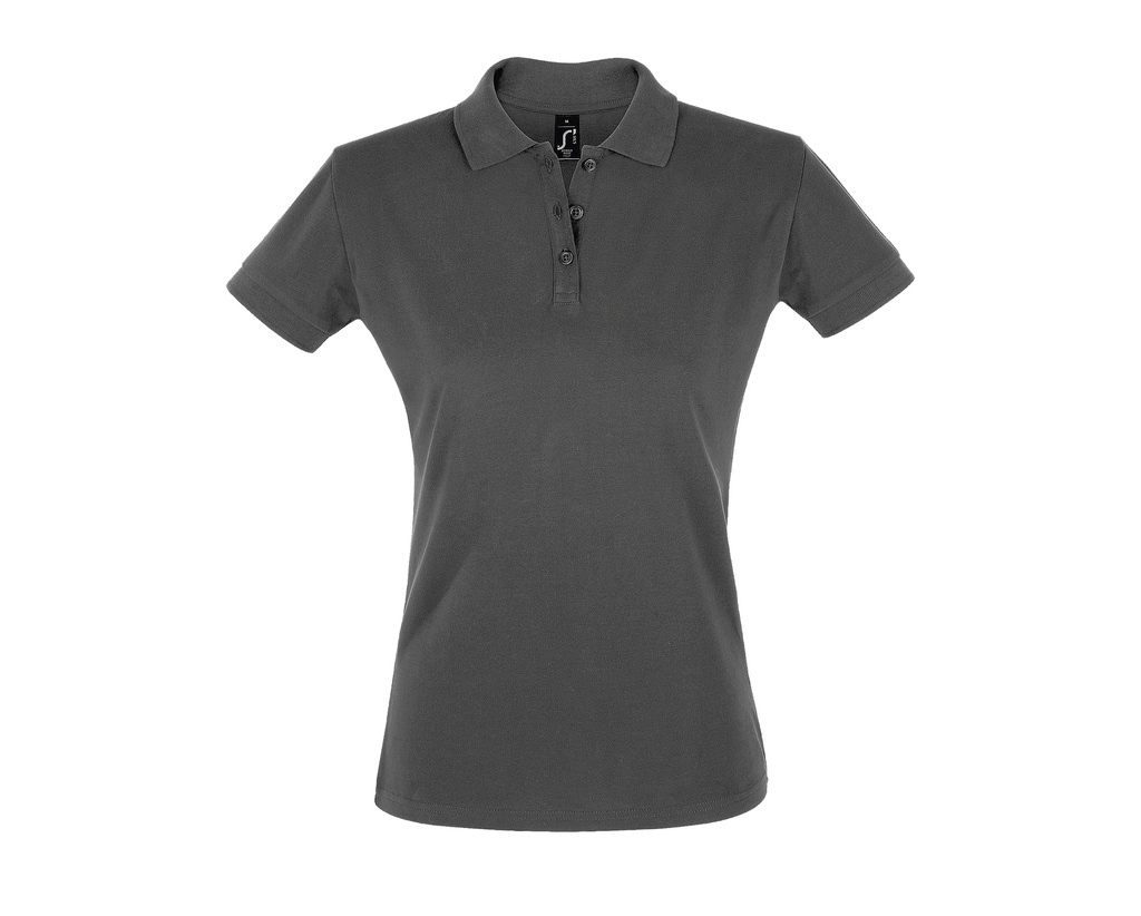 Koszulka Polo Damska Slim Bawełniana L526 - Dark Grey (Solid)