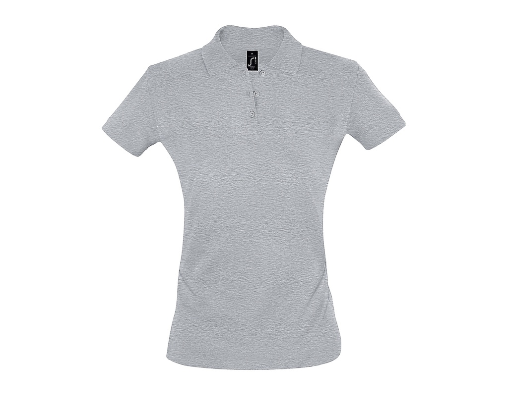 Koszulka Polo Damska Slim Bawelniana L526 - Grey Melange
