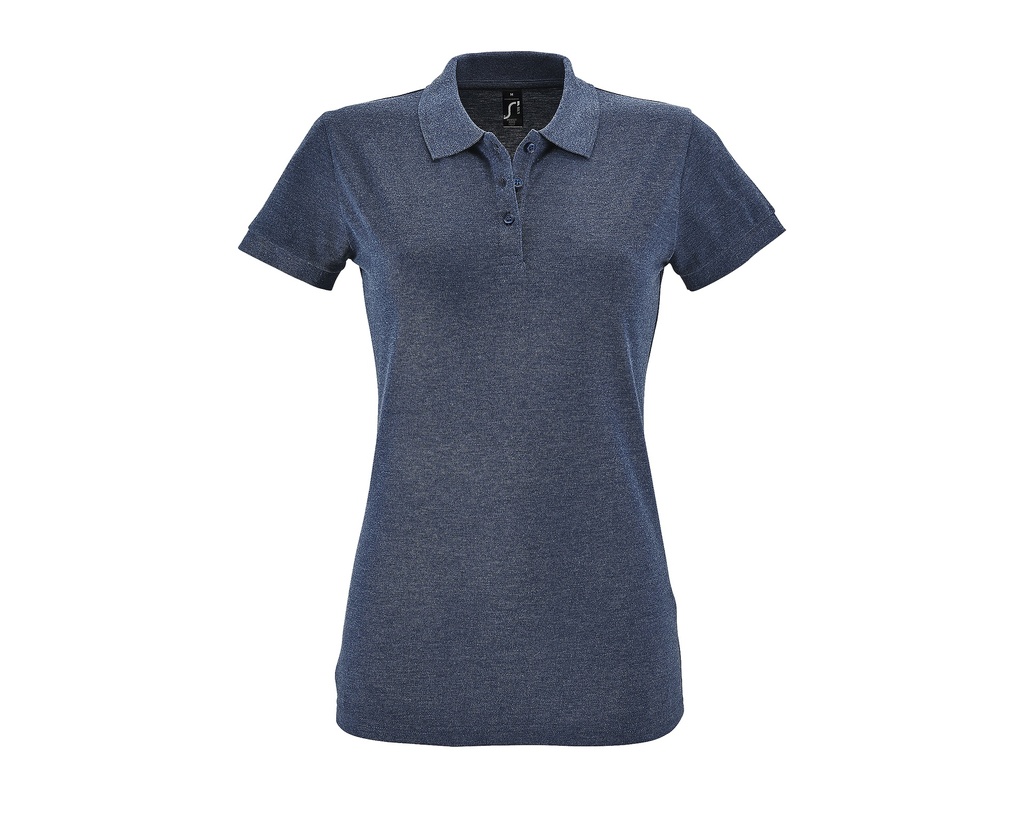 Koszulka Polo Damska Slim Bawelniana L526 - Heather Denim
