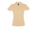 Koszulka Polo Damska Slim Bawełniana L526 - Sand
