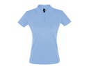 Koszulka Polo Damska Slim Bawelniana L526 - Sky Blue