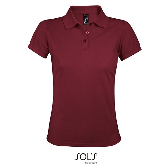 Koszulka Polo Damska Klasyczna Pika Poliester Bawełna L528 - Burgundy