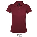 Koszulka Polo Damska Klasyczna Pika Poliester Bawełna L528 - Burgundy