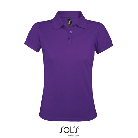 Koszulka Polo Damska Klasyczna Pika Poliester Bawelna L528 - Dark Purple