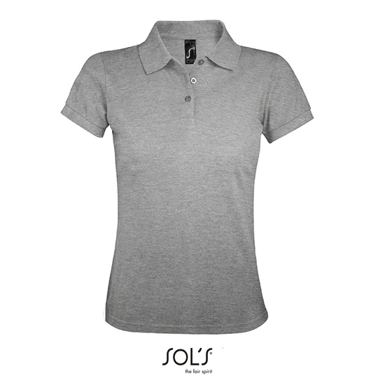 Koszulka Polo Damska Klasyczna Pika Poliester Bawelna L528 - Grey Melange
