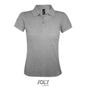 Koszulka Polo Damska Klasyczna Pika Poliester Bawelna L528 - Grey Melange
