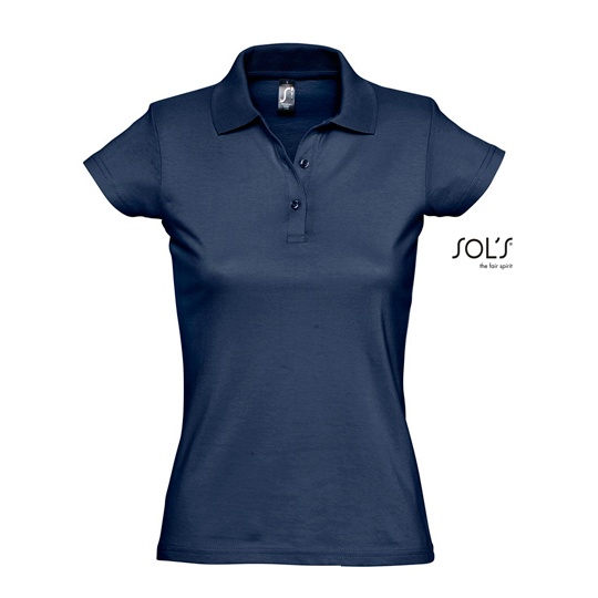 Koszulka Polo Damska Bawelna Jersey L534 - French Navy