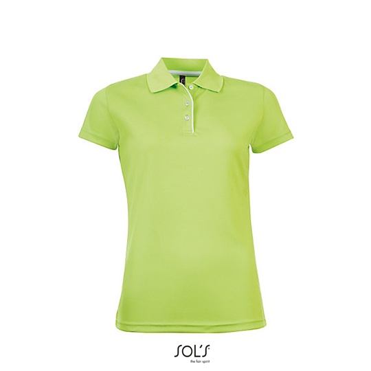Damska Koszulka Polo Klasyczna Poliester L544 - Apple Green