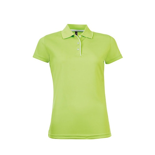 Damska Koszulka Polo Klasyczna Poliester L544 - Apple Green