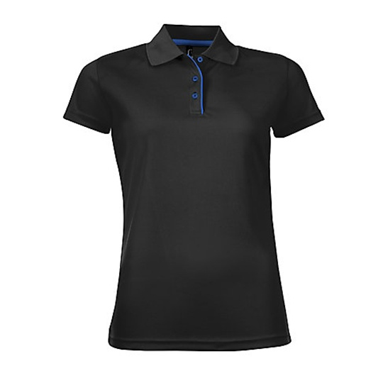Damska Koszulka Polo Klasyczna Poliester L544 - Black