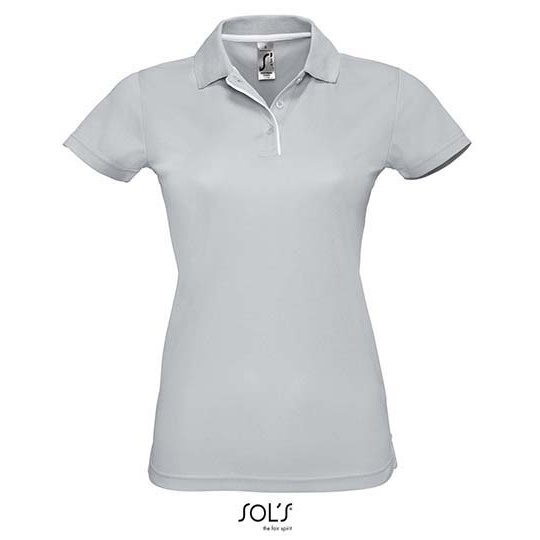 Damska Koszulka Polo Klasyczna Poliester L544 - Pure Grey