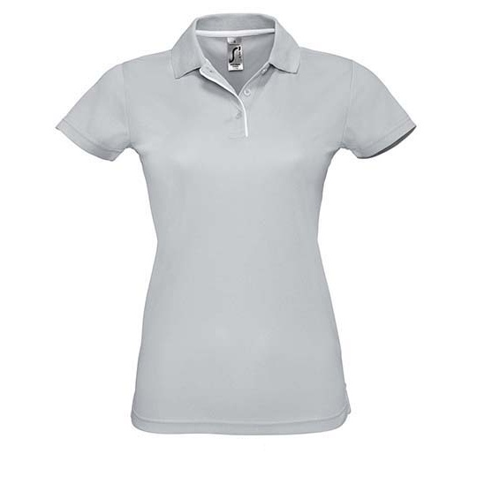 Damska Koszulka Polo Klasyczna Poliester L544 - Pure Grey