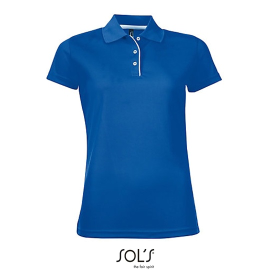 Damska Koszulka Polo Klasyczna Poliester L544 - Royal Blue 241