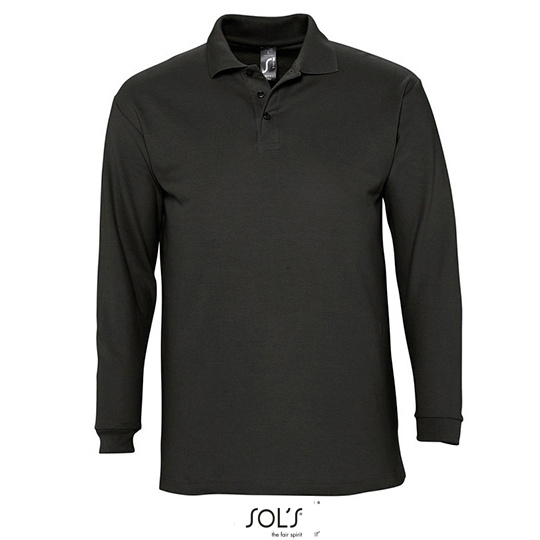 Koszulka Polo Meska Klasyczna Bawelna Czesana L549 - Black
