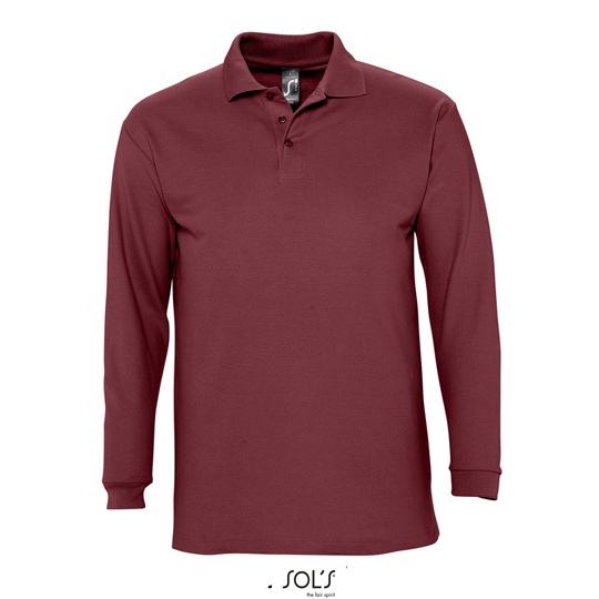 Koszulka Polo Meska Klasyczna Bawelna Czesana L549 - Burgundy