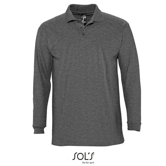 Koszulka Polo Męska Klasyczna Bawełna Czesana L549 - Charcoal Melange