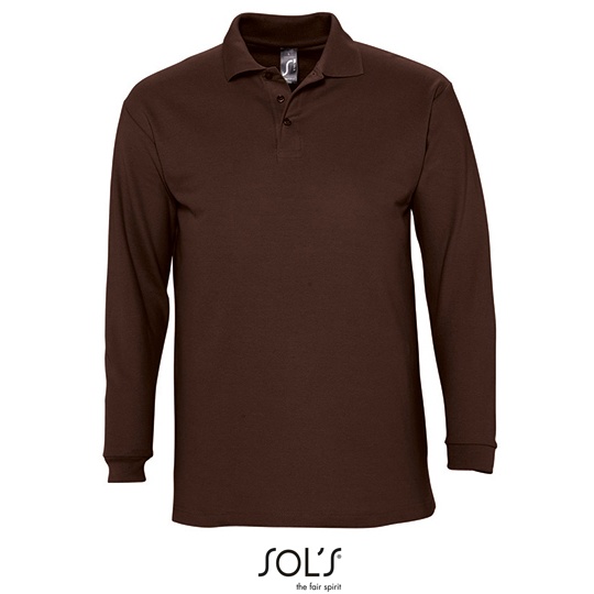 Koszulka Polo Meska Klasyczna Bawelna Czesana L549 - Chocolate