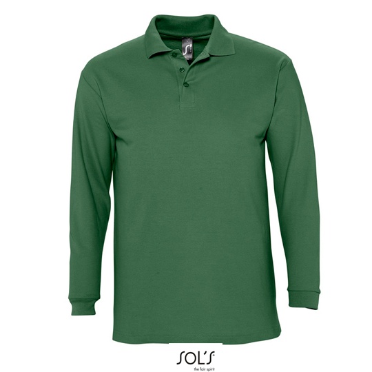 Koszulka Polo Meska Klasyczna Bawelna Czesana L549 - Golf Green
