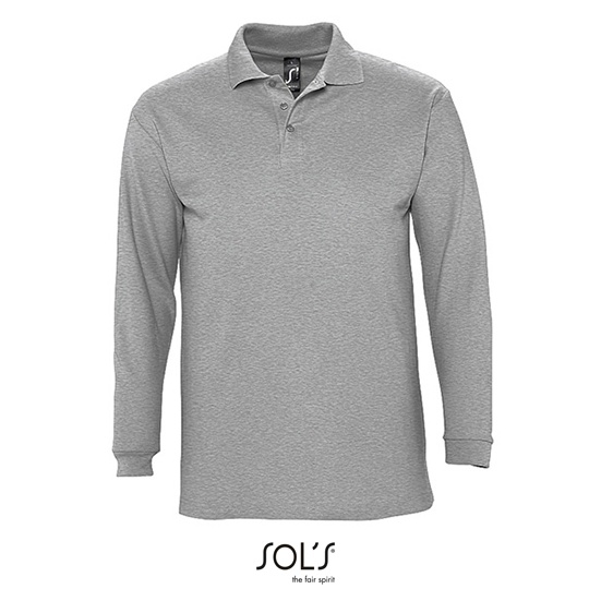 Koszulka Polo z Długim Rękawem L549 - Grey Melange