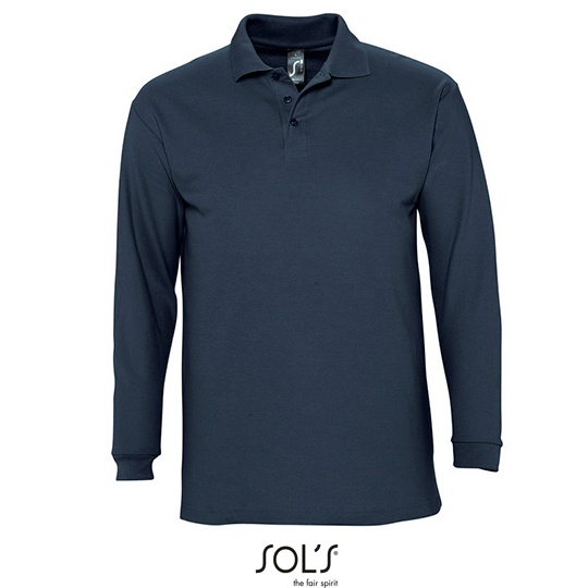 Koszulka Polo Meska Klasyczna Bawelna Czesana L549 - Navy